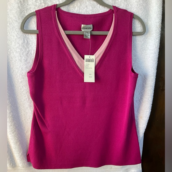 Chico’s Apparel Gemini Sleeveless Knit; Goddess/Pink; NWT; M/8 - Picture 1 of 12
